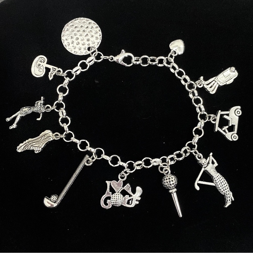 Golf Charm Bracelet Golfer Gift Golfing Charms